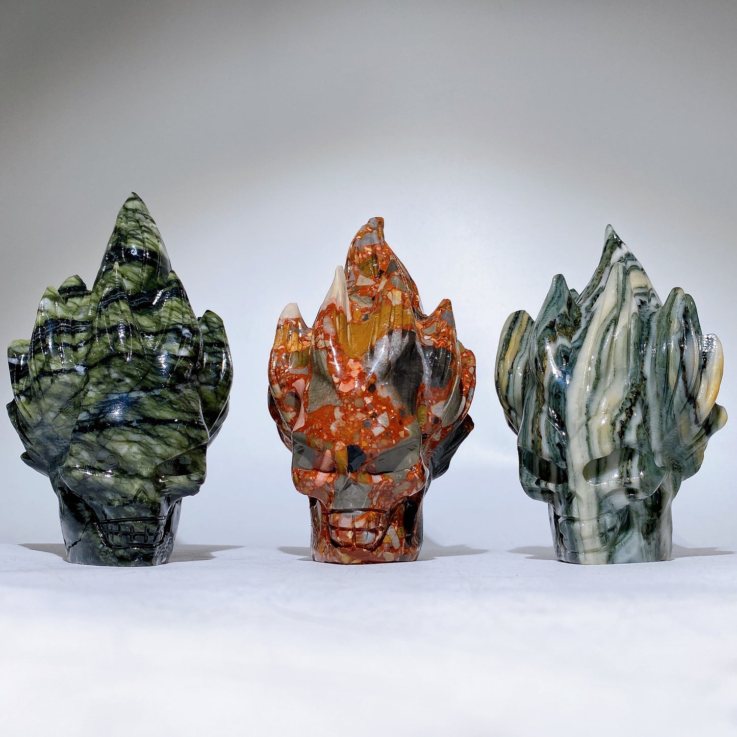 5.5" Jade Skull Carving Crystal Healing Bulk Wholesale