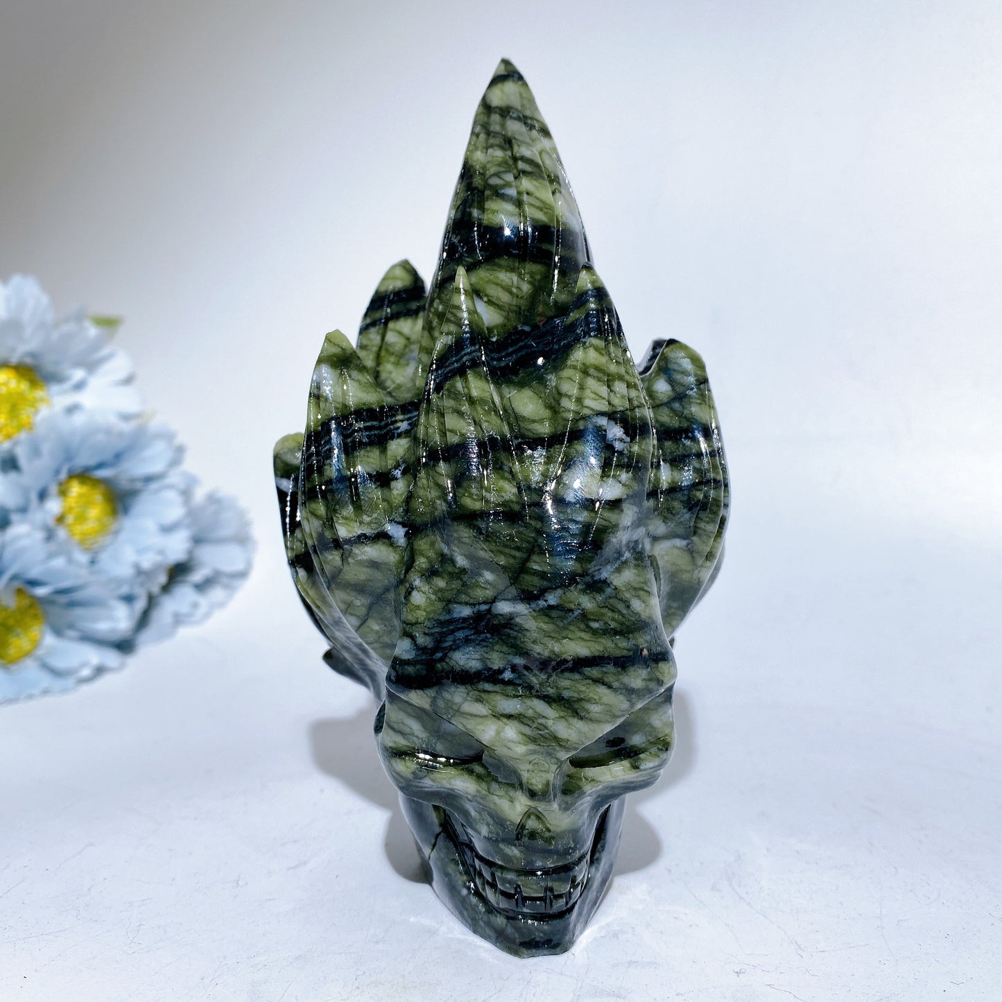 5.5" Jade Skull Carving Crystal Healing Bulk Wholesale