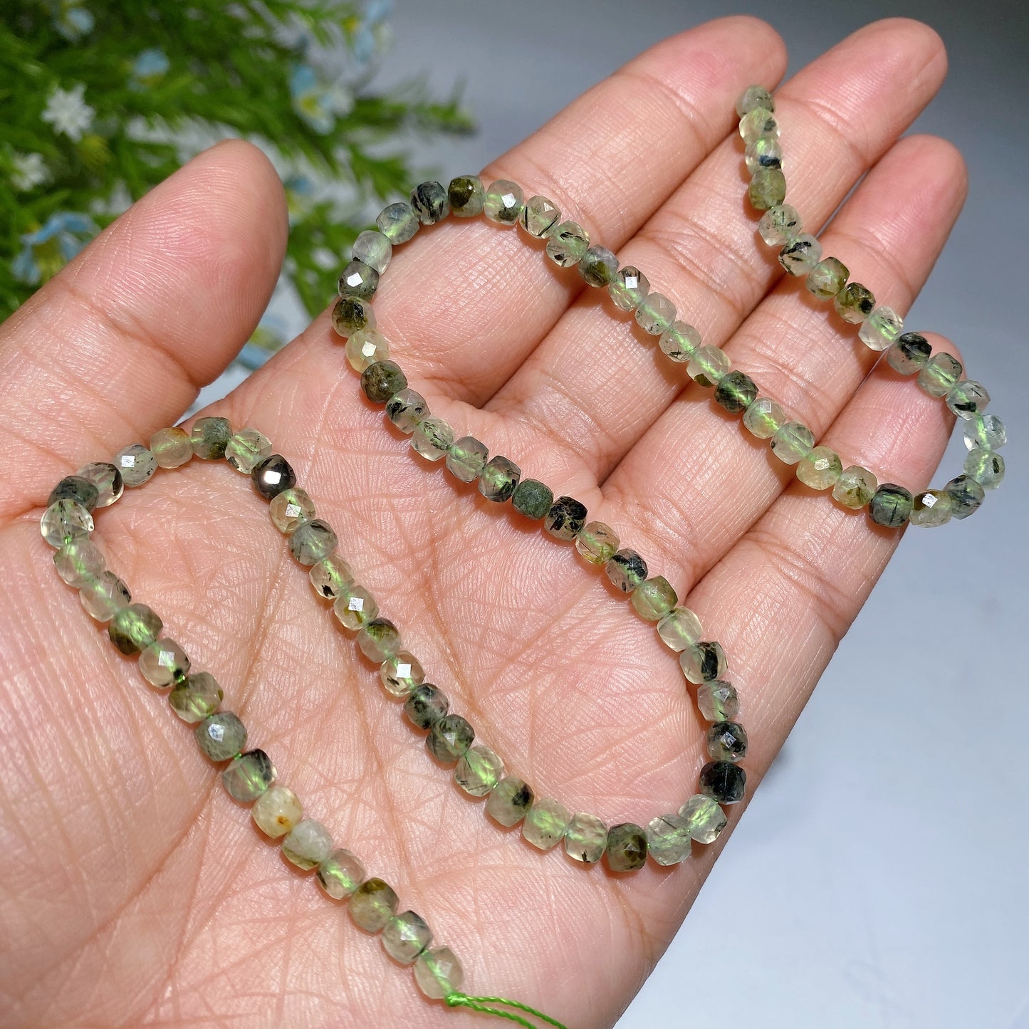 4mm Crystal Faceted Cube Bead String Crytal Healing Bulk Wholesale
