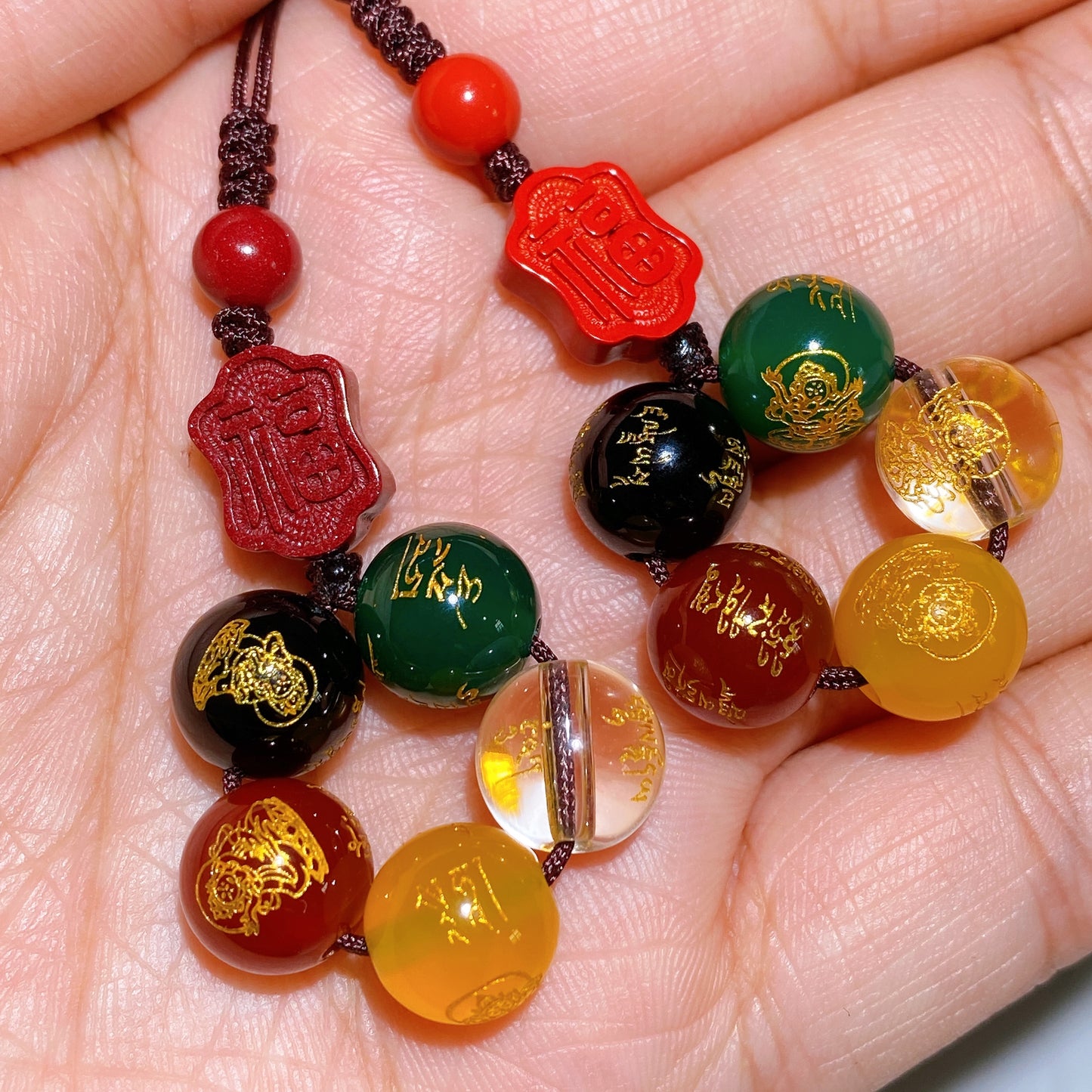 Cinnabar Crystal with Printing Bag Cellphone Hanging Ornament Crystal Healing Bulk Whoelsale