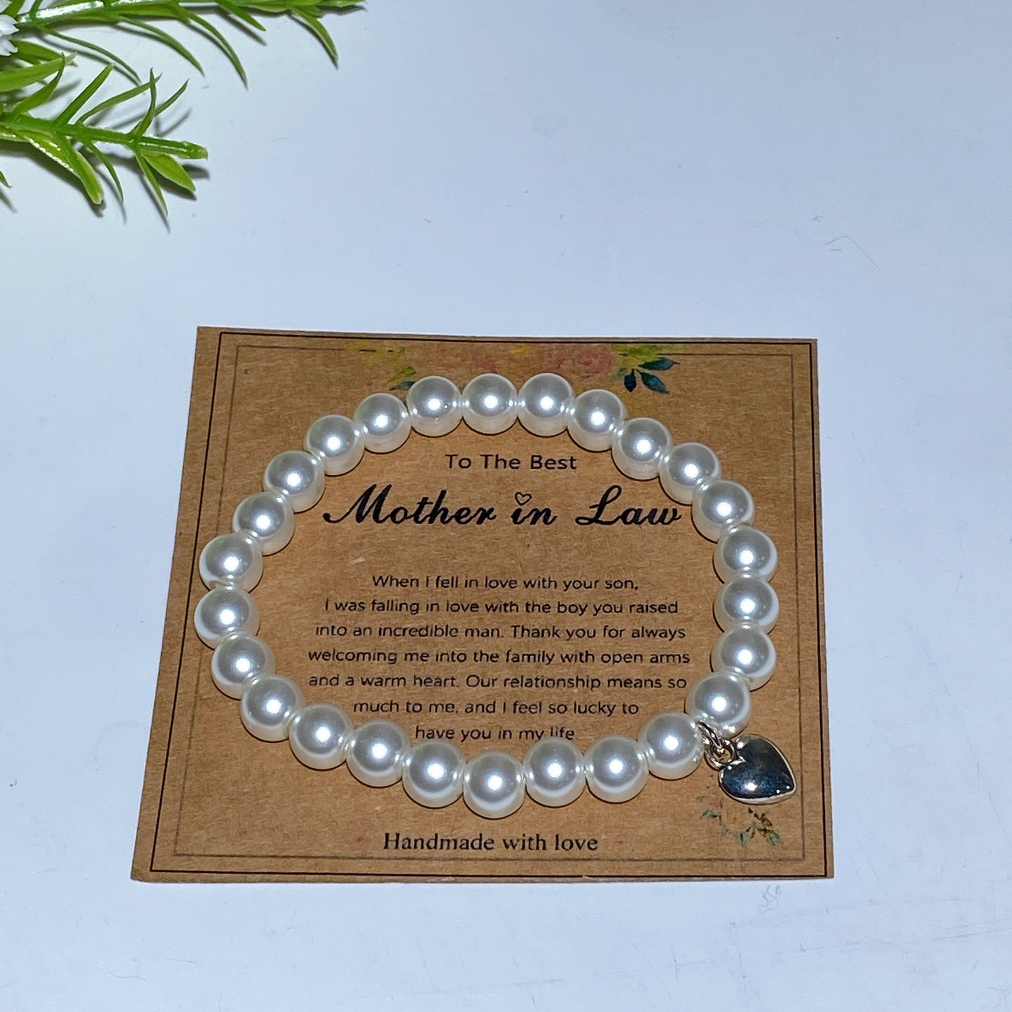 Mother's Day Gift 8mm Crystal Pearl Bracelet with Card Crystal Healing Bulk Wholesale