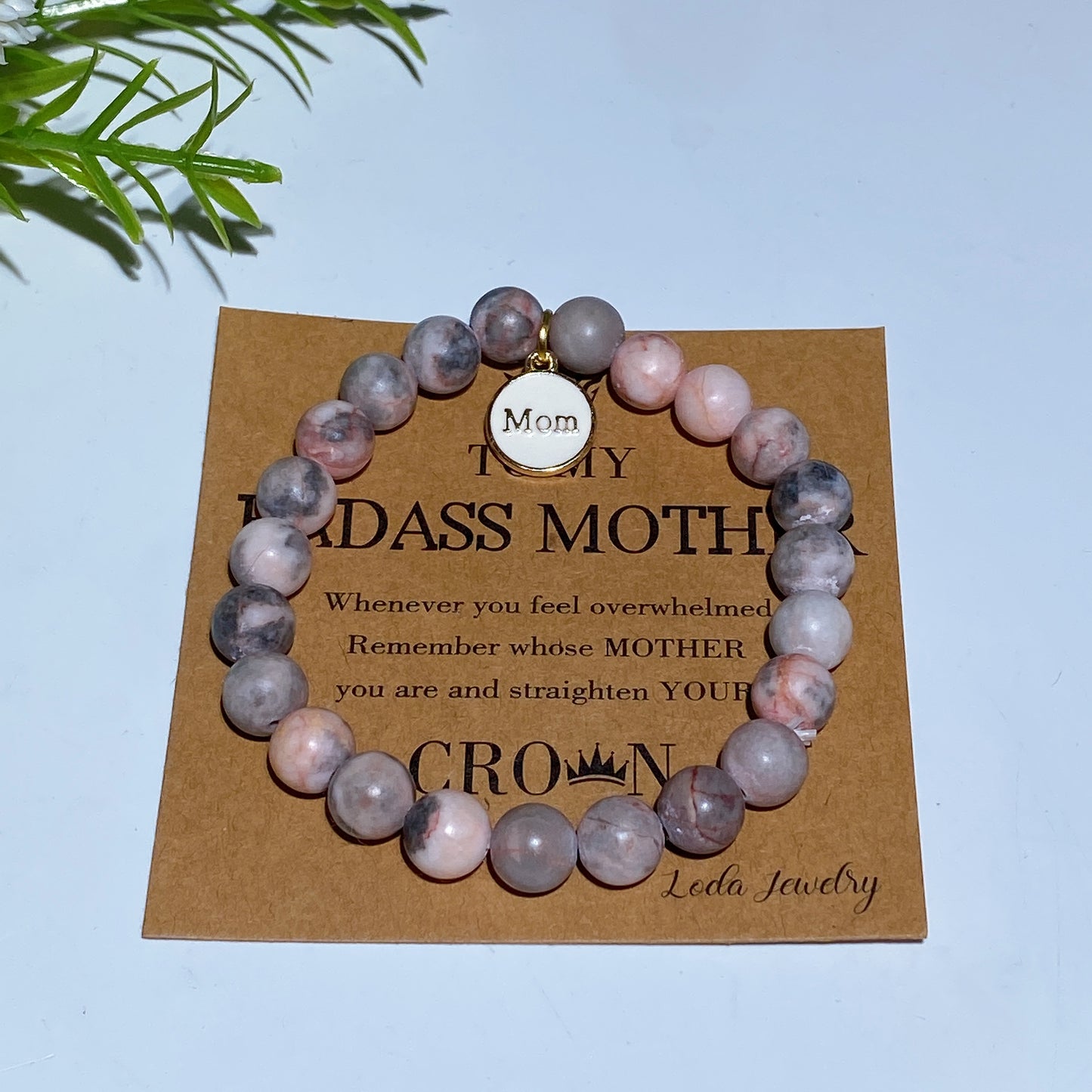 Mother's Day Gift 8mm Crystal Pearl Bracelet with Card Crystal Healing Bulk Wholesale