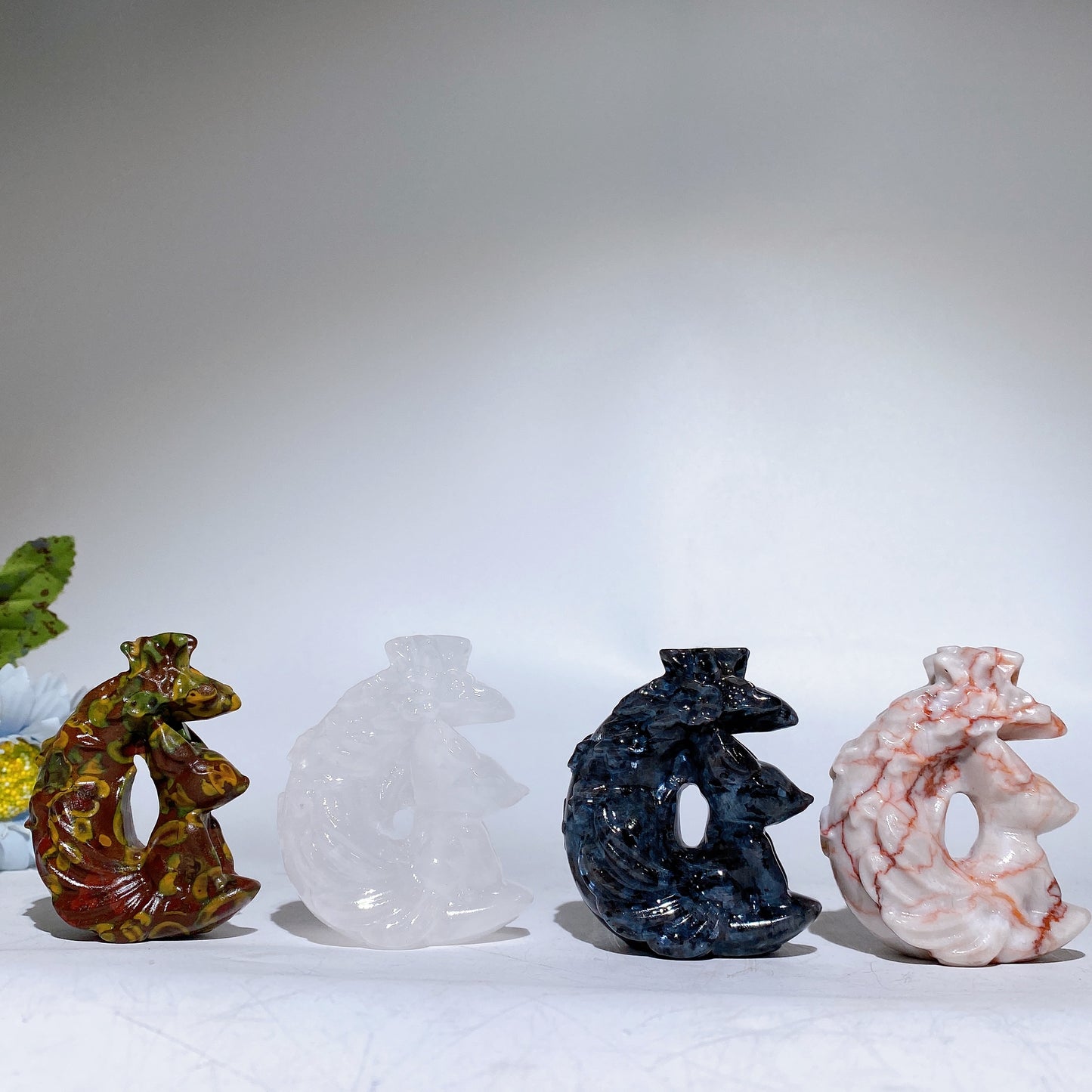 2.7" Crystal Fox Moon Carving Crystal Healing Bulk Wholesale