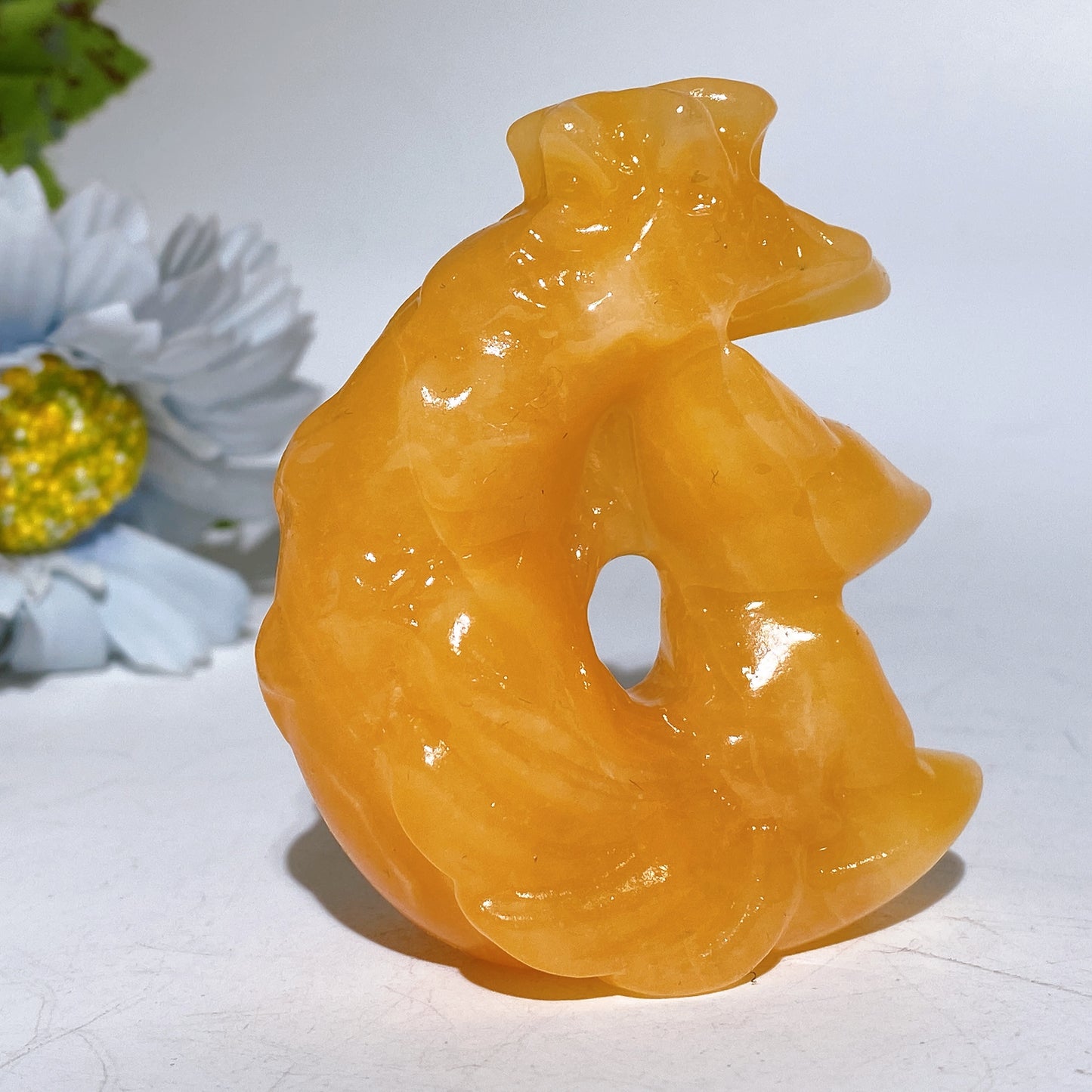 2.7" Crystal Fox Moon Carving Crystal Healing Bulk Wholesale