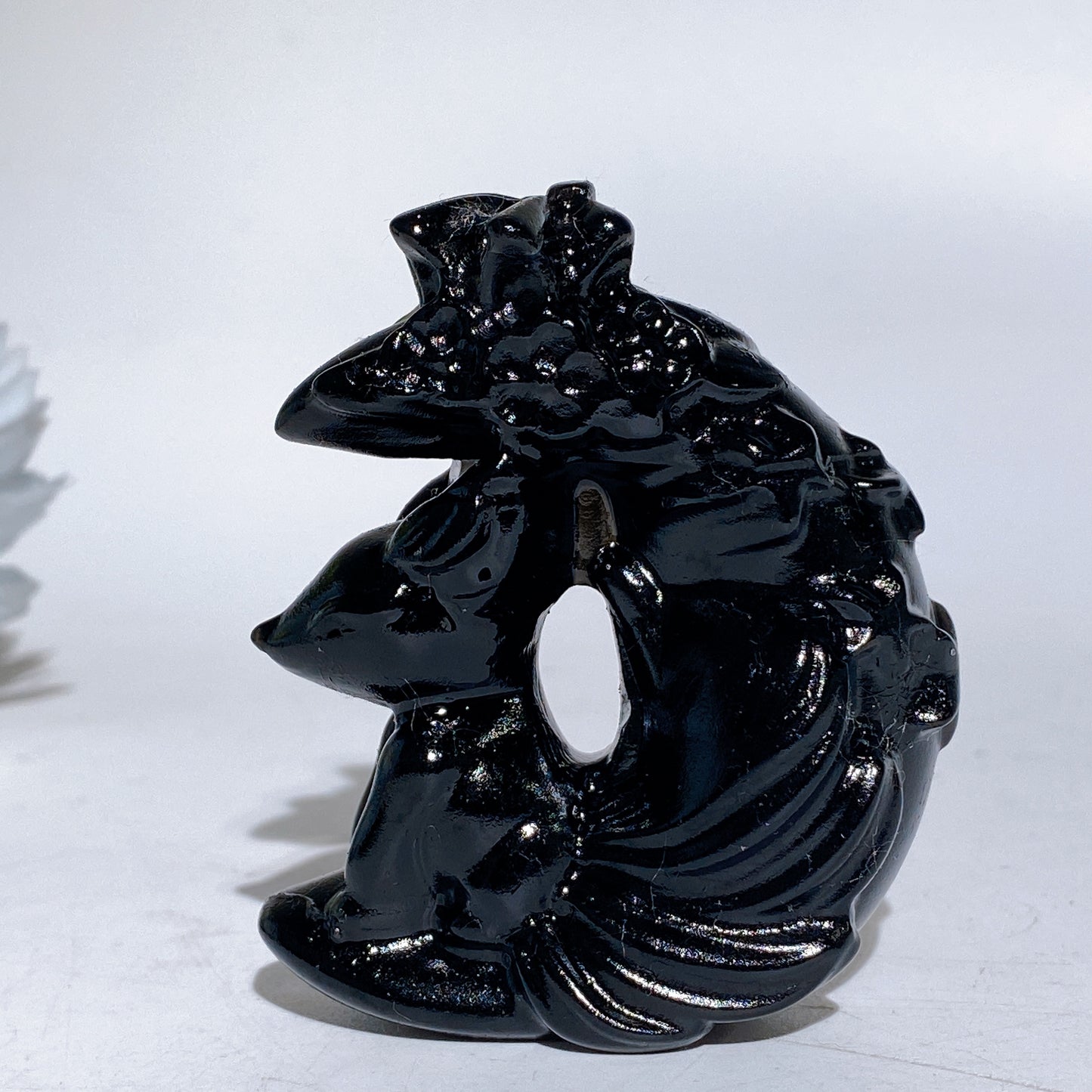 2.7" Crystal Fox Moon Carving Crystal Healing Bulk Wholesale