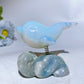 2.9" Crystal Dolphin Carving with Jade Base Crystal Healing Bulk Wholesale