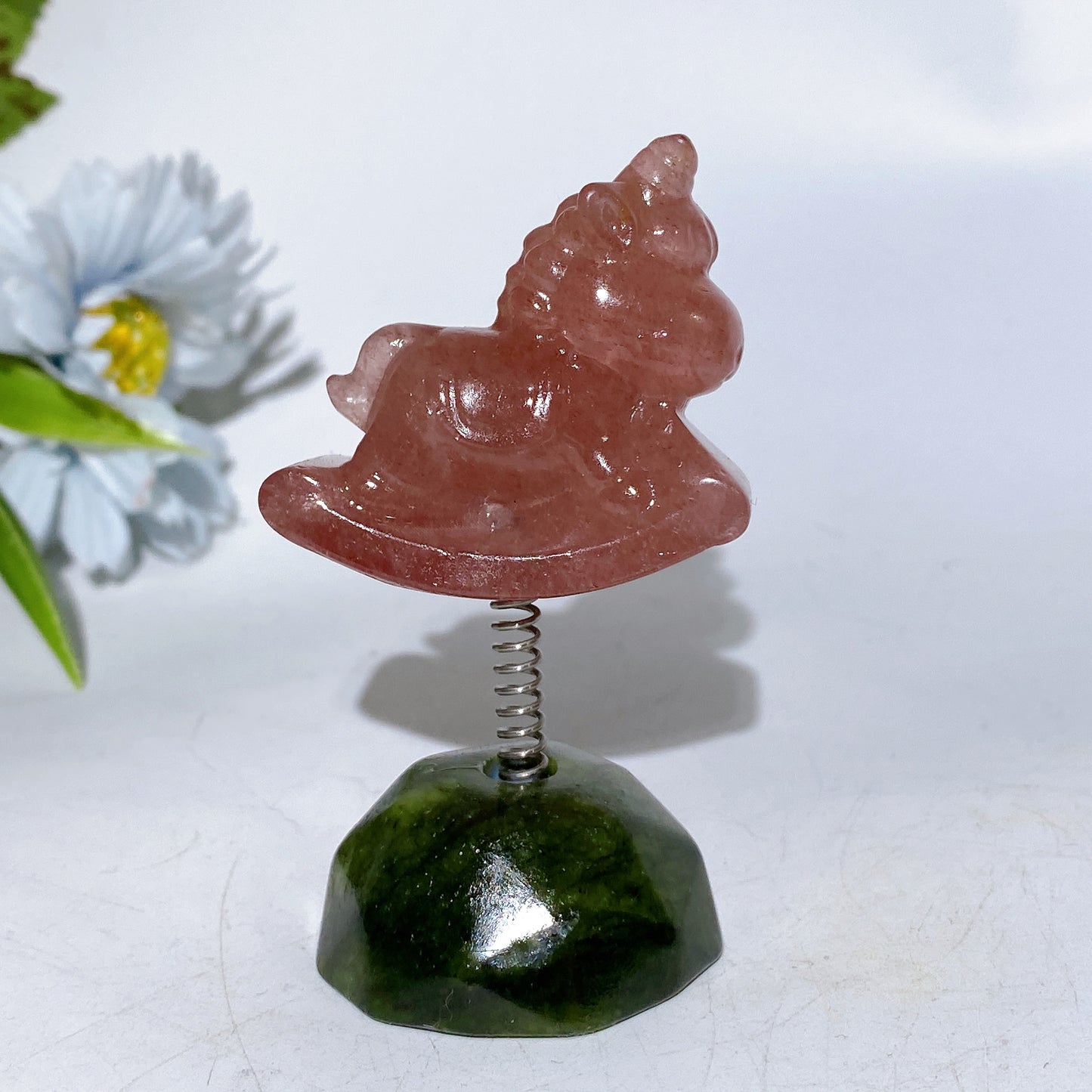 3.2" Crystal Unicorn with Spring Serpentine Base Crystal Healing Bulk Wholesale