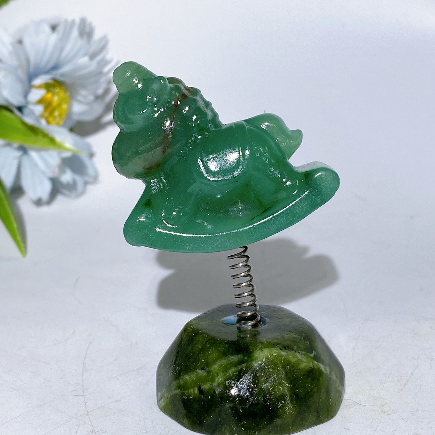 3.2" Crystal Unicorn with Spring Serpentine Base Crystal Healing Bulk Wholesale