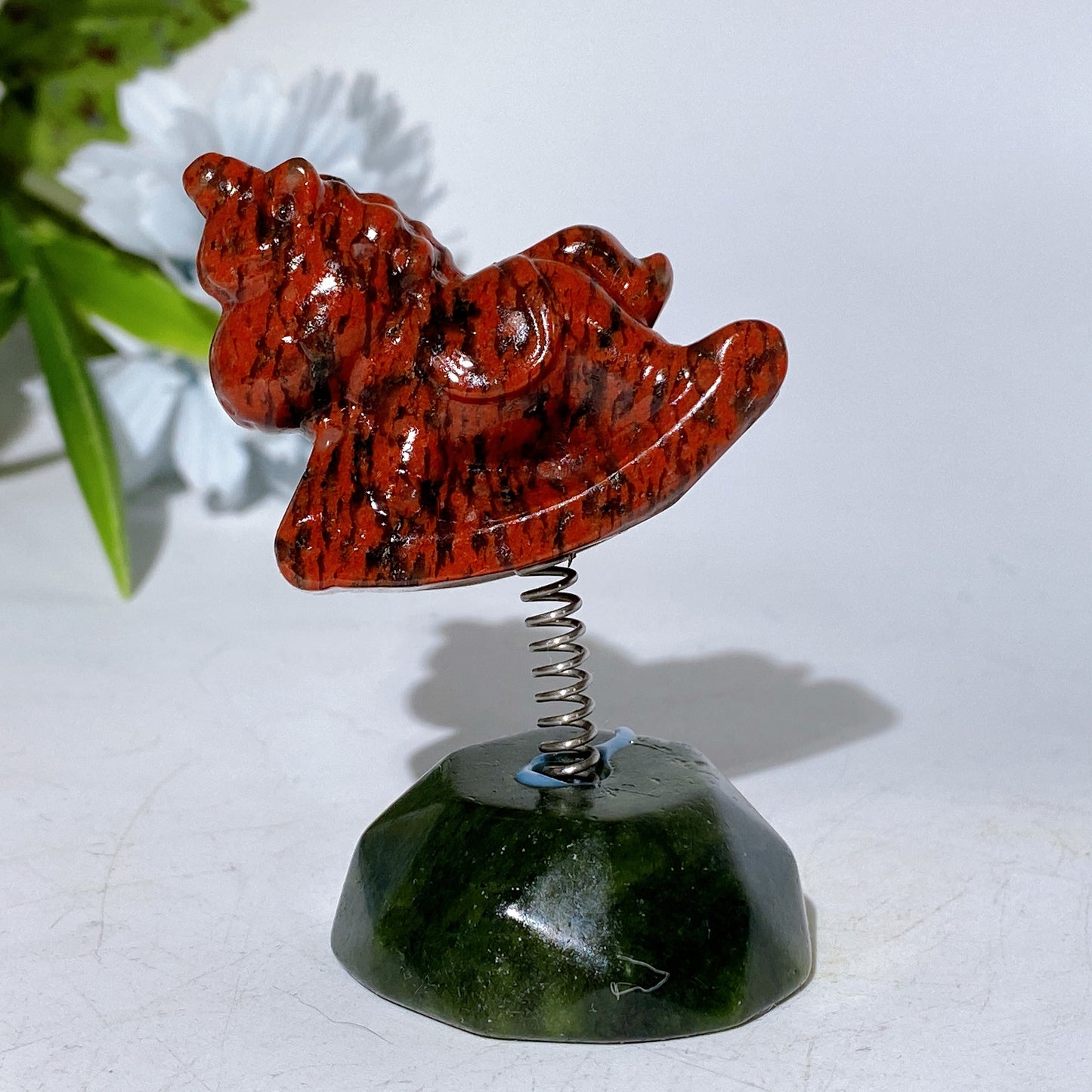 3.2" Crystal Unicorn with Spring Serpentine Base Crystal Healing Bulk Wholesale