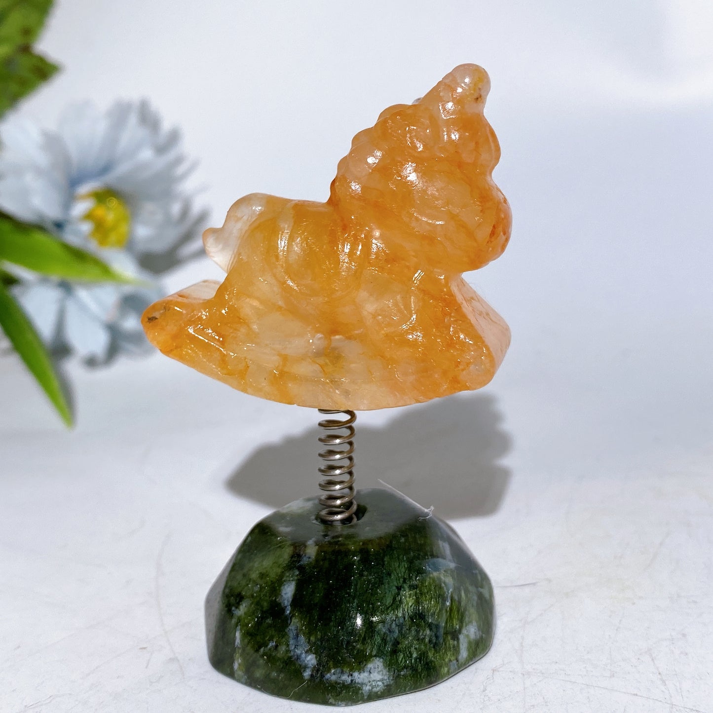 3.2" Crystal Unicorn with Spring Serpentine Base Crystal Healing Bulk Wholesale