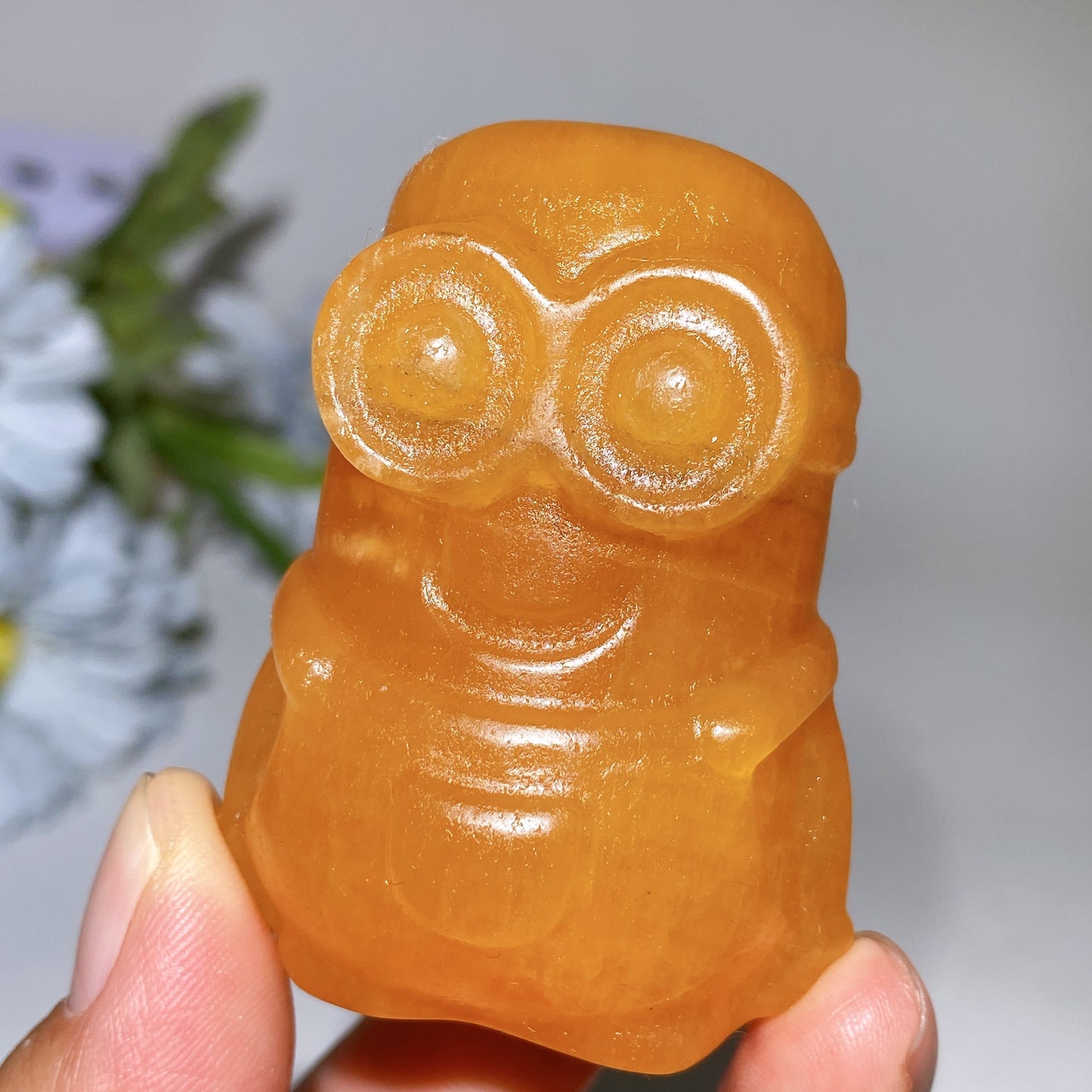 2.4" Orange Calcite Minion Carving Crystal Healing Bulk Wholesale
