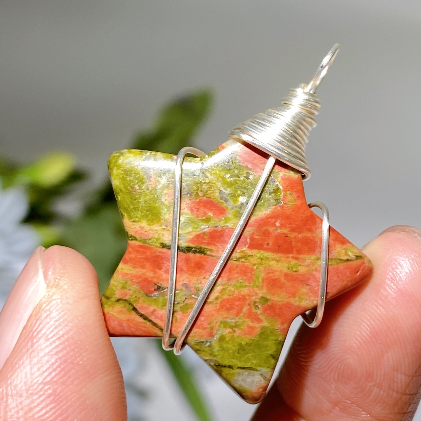 Silver-plated Copper Wrapping Crystal Star Pendant with Black Cord Necklace Crystal Healing Bulk Wholesale