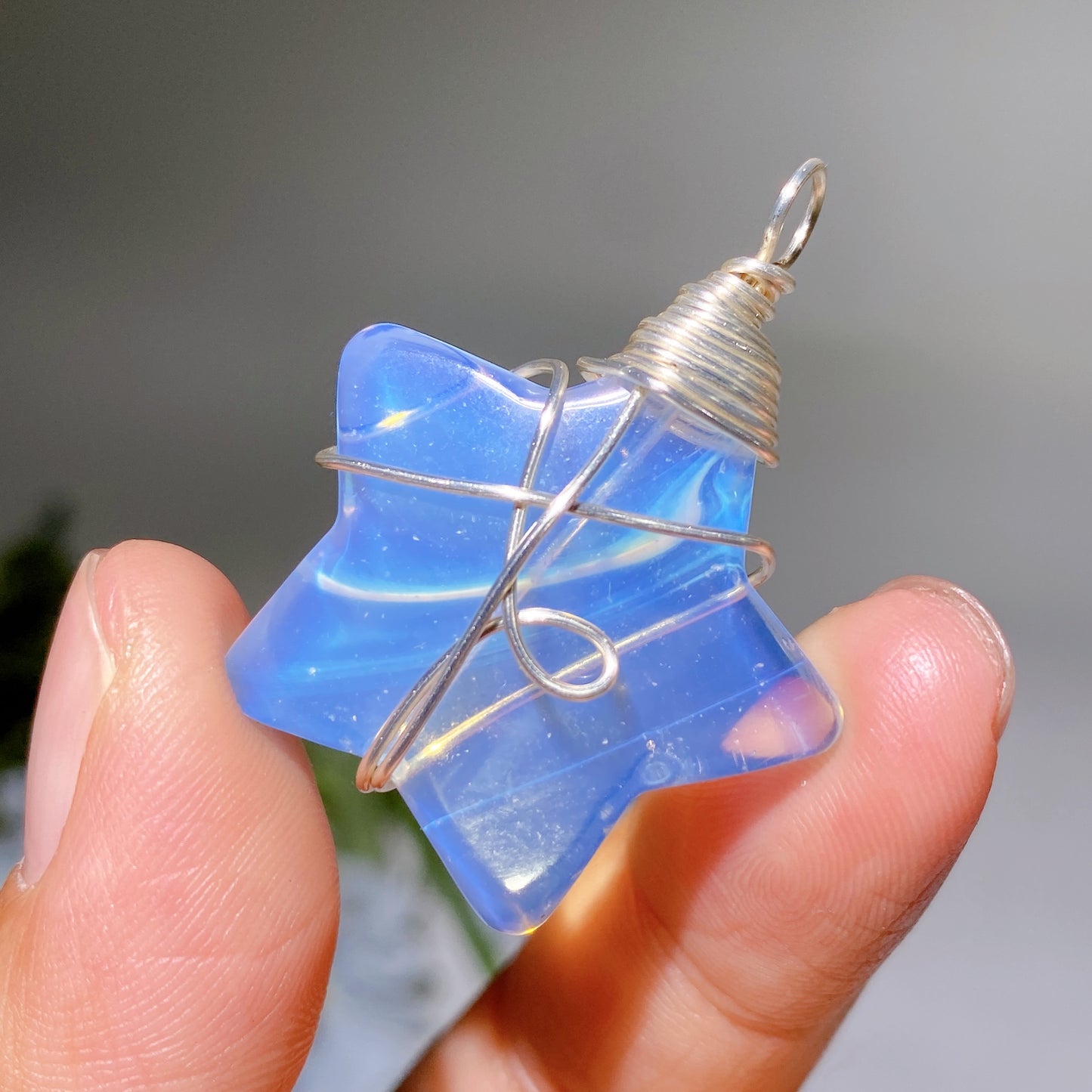 Silver-plated Copper Wrapping Crystal Star Pendant with Black Cord Necklace Crystal Healing Bulk Wholesale