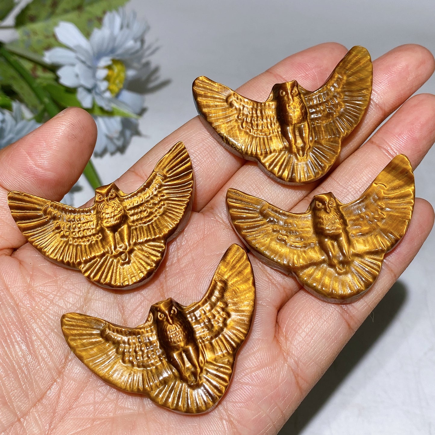 1.6"-2.1" Yellow Tiger's Eye Slab Carving Crystal Healing Bulk Wholesale