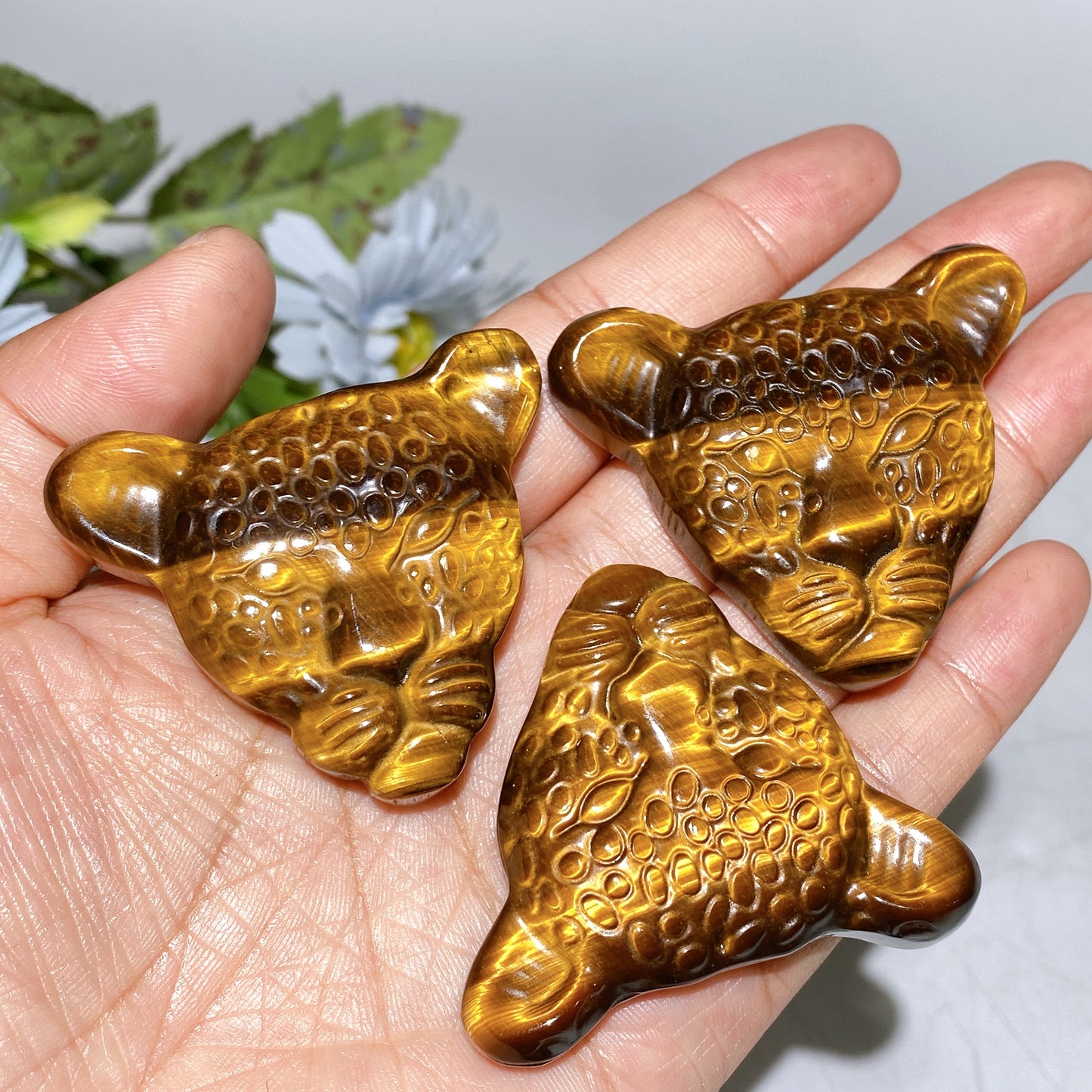 1.6"-2.1" Yellow Tiger's Eye Slab Carving Crystal Healing Bulk Wholesale