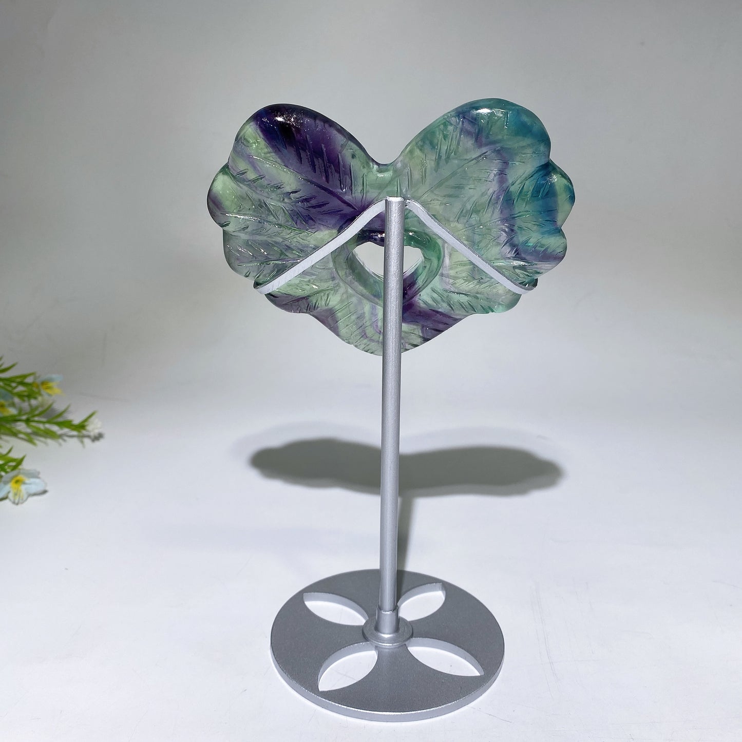 Rainbow Fluorite Heart Carving with Stand Crystal Healing Bulk Wholesale