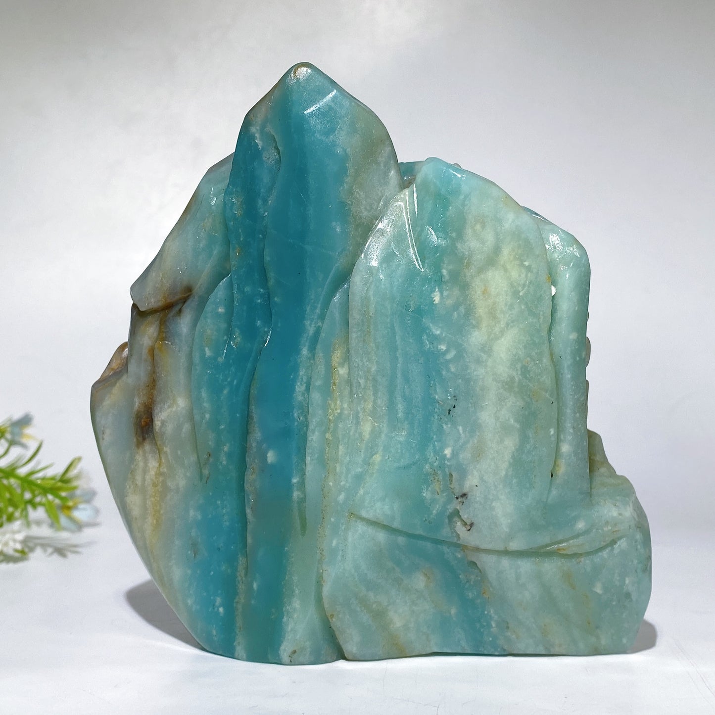 13.5cm Unique Hand Carved Caribbean Calcite Landscape Free Form Crystal Healing Bulk Wholesale