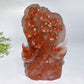 14.5cm Unique Hand Carved Fire Quartz Plum Blossom Tree with Love Birds Free Form Crystal Healing Bulk Wholesale