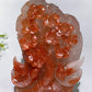 14.5cm Unique Hand Carved Fire Quartz Plum Blossom Tree with Love Birds Free Form Crystal Healing Bulk Wholesale