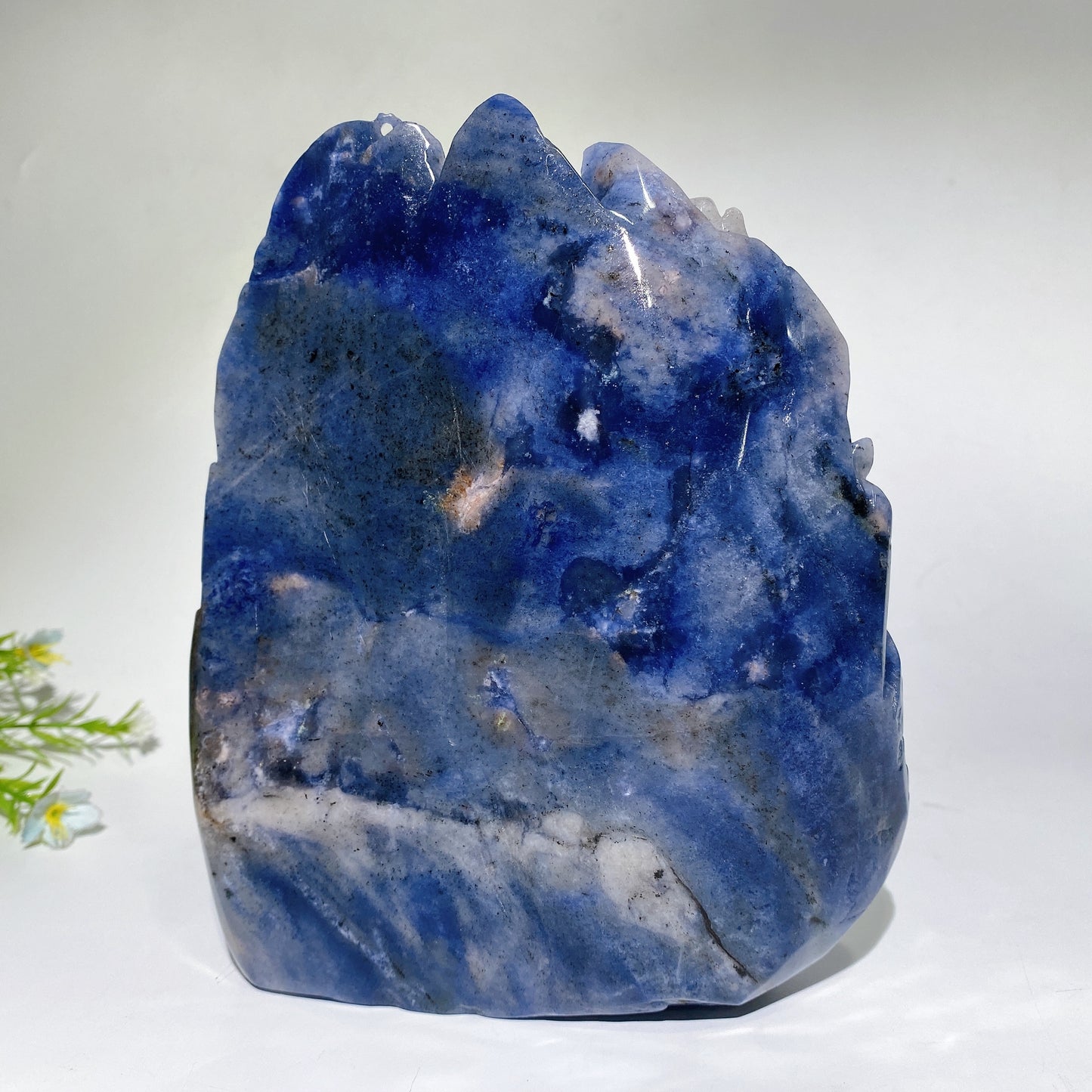 18cm Unique Hand Carved Sodalite Landscape with Dragon Carving Free Form Crystal Healing Bulk Wholesale