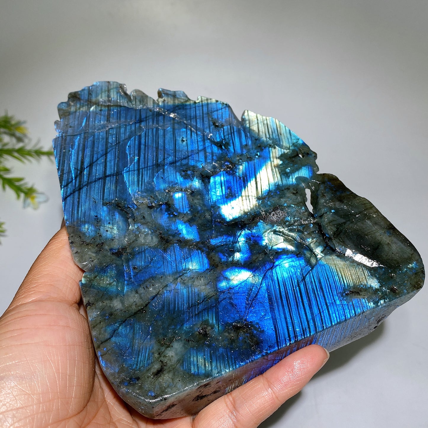 15.5cm Unique Hand Carved Labradorite Landscape Pavilions Free Form Crystal Healing Bulk Wholesale