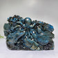 21cm Unique Hand Carved Labradorite Ocean World with Dolphin Octopus Fish Turtle Coral Carvings Free Form Crystal Healing Bulk Wholesale