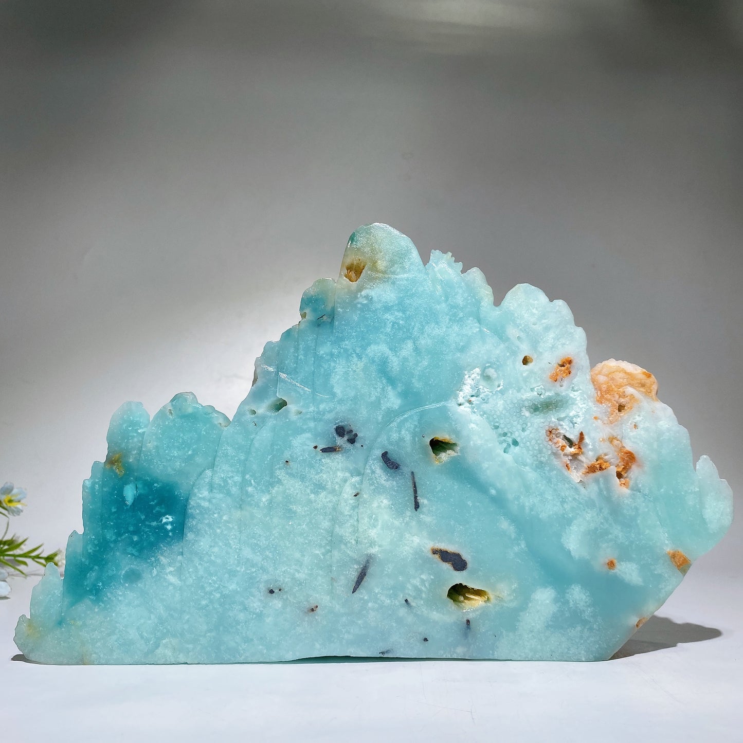 24cm Unique Hand Carved Caribbean Calcite Phoenix Mountain Free Form Crystal Healing Bulk Wholesale