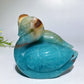 8cm Unique Hand Carved Caribbean Calcite Axi Galericulata Sweethearts Bird Carving Crystal Healing Bulk Wholesale