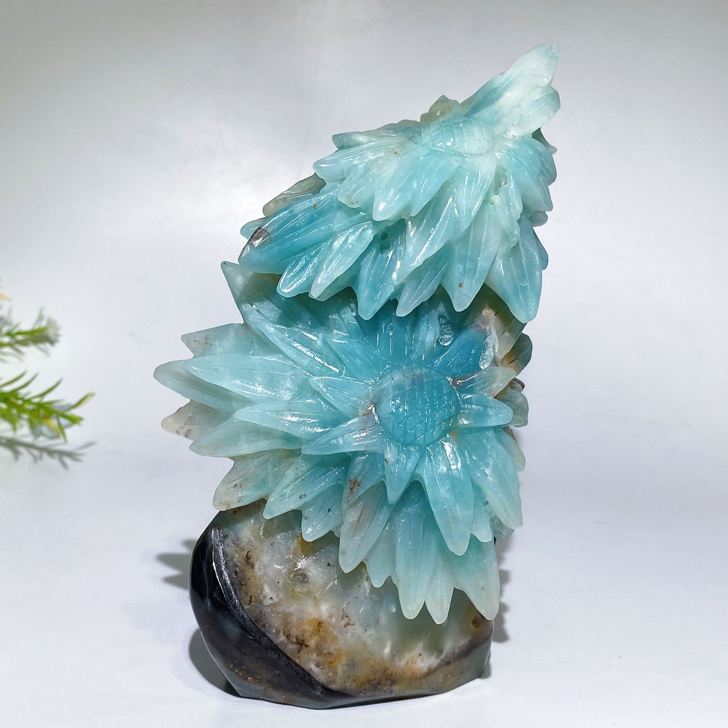 Unique Hand Carved Caribbean Calcite Sun Flowers Free Form Crystal Healing Bulk Wholesale