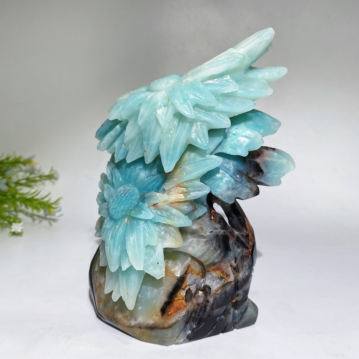 Unique Hand Carved Caribbean Calcite Sun Flowers Free Form Crystal Healing Bulk Wholesale