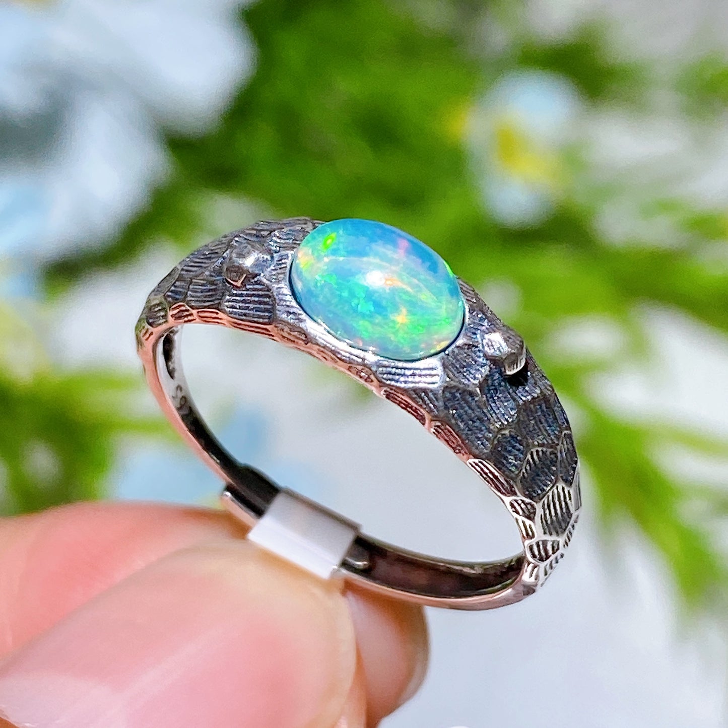 Sterling Silver S925 Natural Opal Ring Crystal Healing Bulk Wholesale