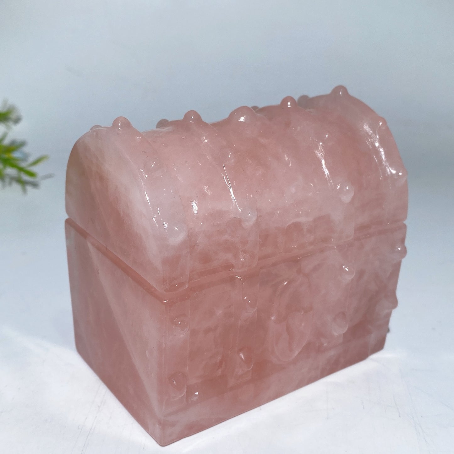 3.4" Rose Quartz Treasure Box Carving Crystal Healing Bulk Wholesale