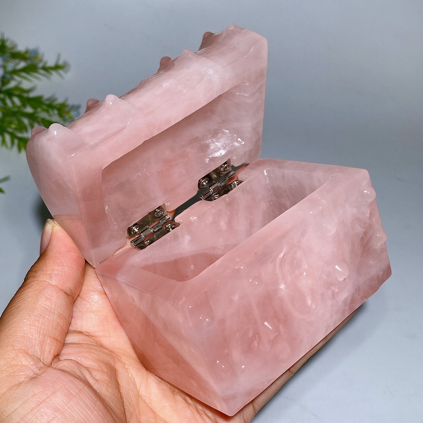 3.4" Rose Quartz Treasure Box Carving Crystal Healing Bulk Wholesale