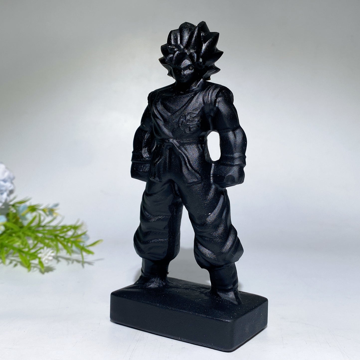 5.9" Black Obsidian Goku Carving Crystal Healing Bulk Wholesale