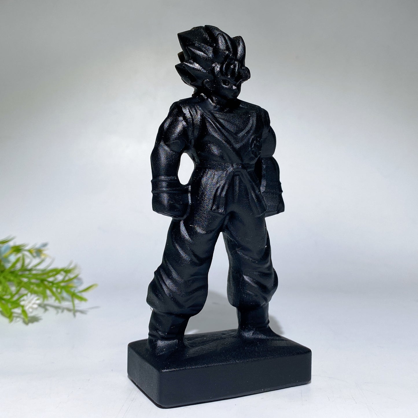 5.9" Black Obsidian Goku Carving Crystal Healing Bulk Wholesale
