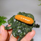 2.7" Crystal Silkworm on Serpentine Leaf Carving Crystal Healing Bulk Wholesale