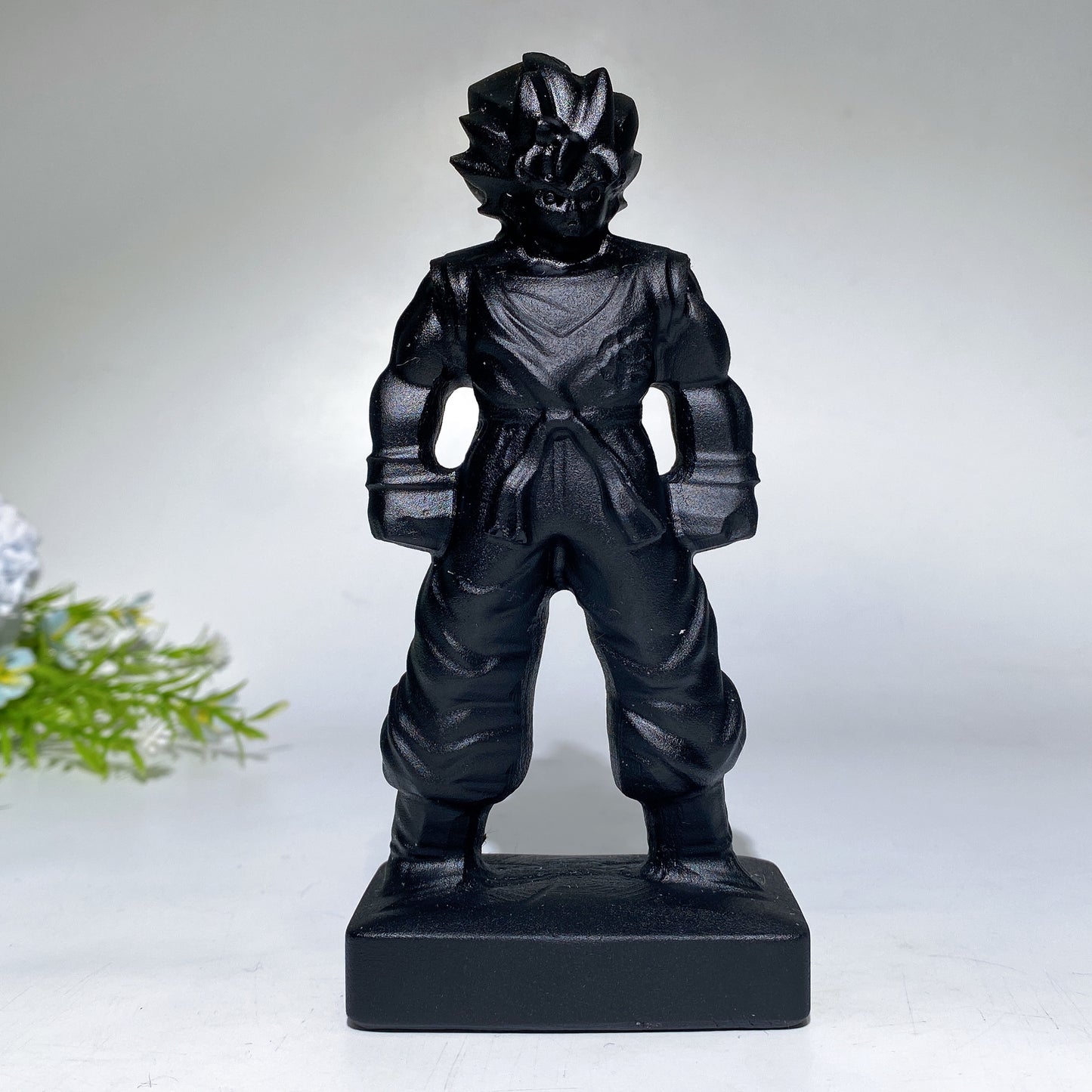 5.9" Black Obsidian Goku Carving Crystal Healing Bulk Wholesale