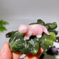 2.7" Crystal Dinosaur on Leaf Carving Crystal Healing Bulk Wholesale