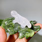 2.7" Crystal Dinosaur on Leaf Carving Crystal Healing Bulk Wholesale