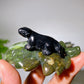 2.7" Crystal Dinosaur on Leaf Carving Crystal Healing Bulk Wholesale
