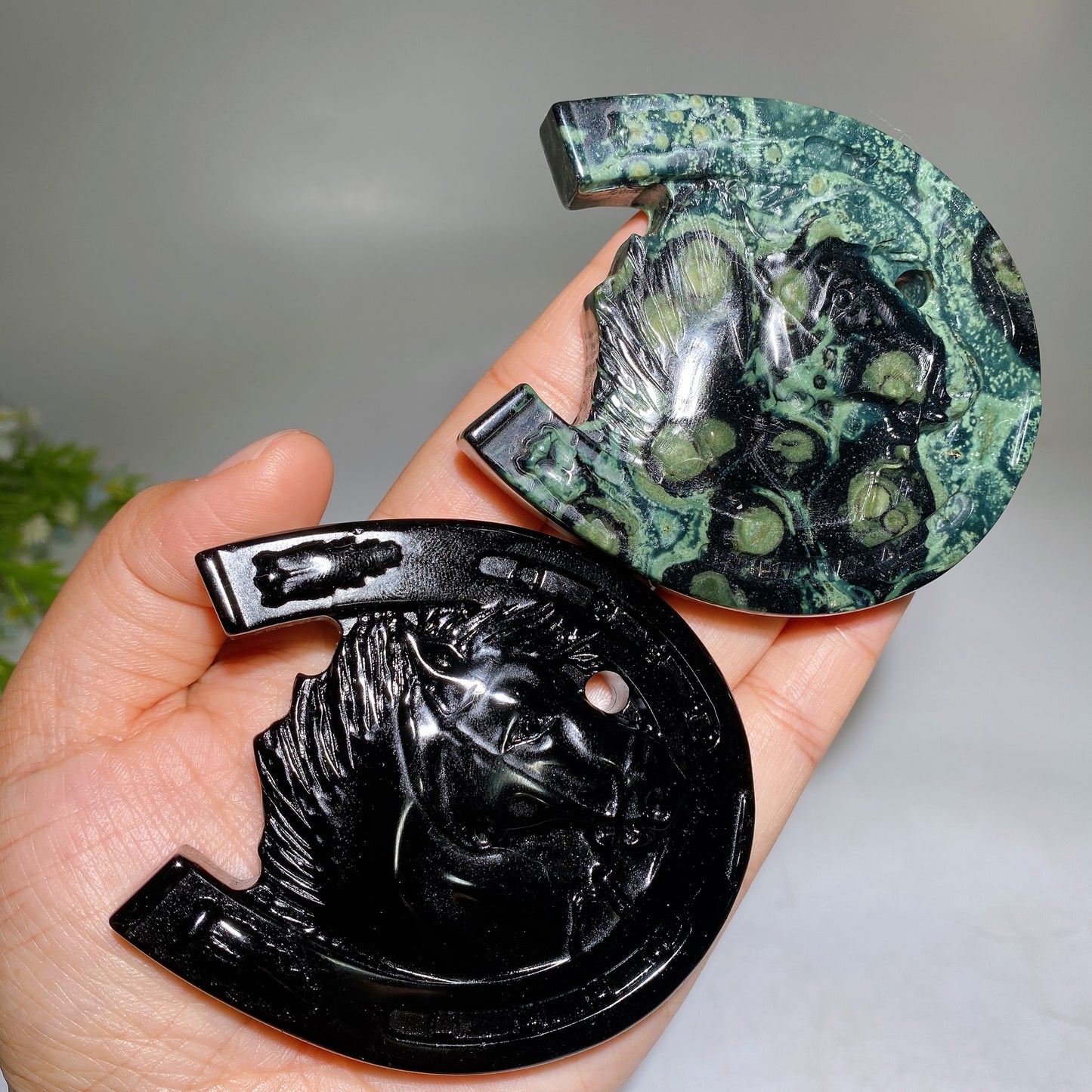 3.2" Crystal Horse Clevis Carving Crystal Healing Bulk Wholesale