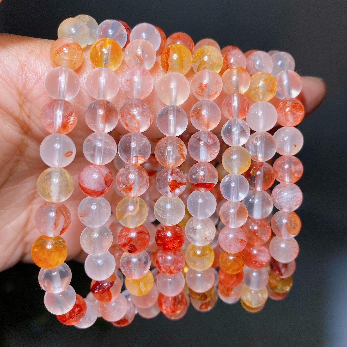 8mmm Fire Quartz Bracelet Crystal Healing Bulk Wholesale