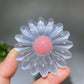 2.5" 3.5" Selenite Sunflower Carving Crystal Healing Bulk Wholesale