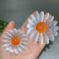 2.5" 3.5" Selenite Sunflower Carving Crystal Healing Bulk Wholesale