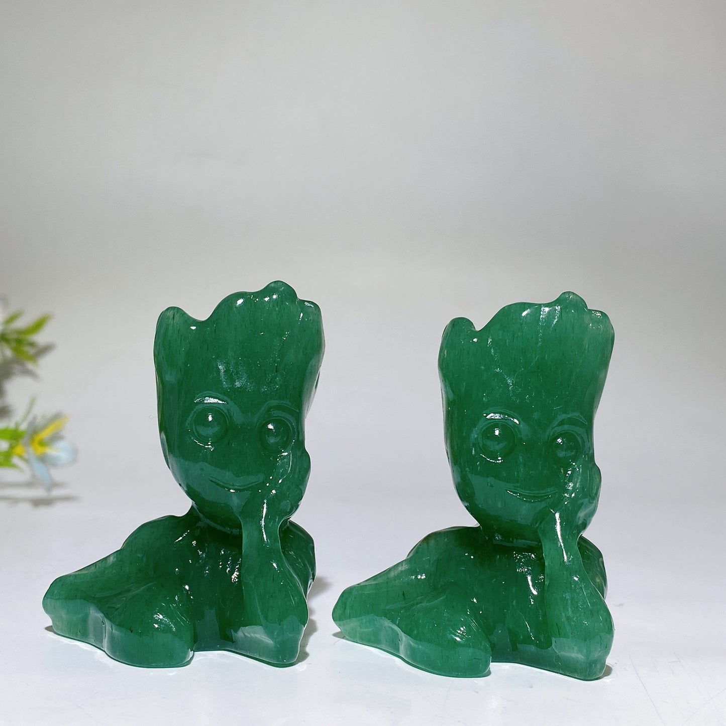 2.1" Green Aventurine Groot Carving Crystal Healing Bulk Wholesale