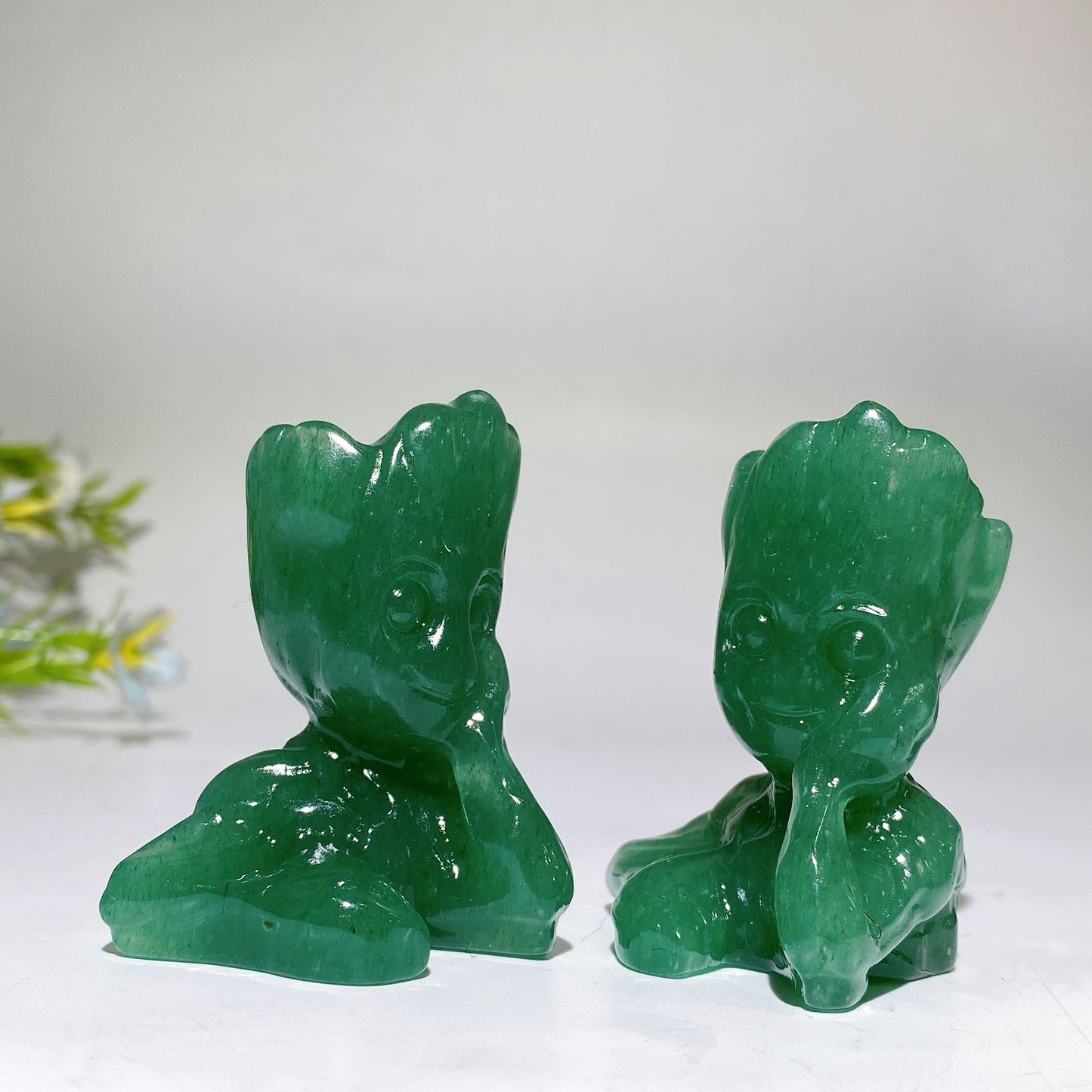 2.1" Green Aventurine Groot Carving Crystal Healing Bulk Wholesale