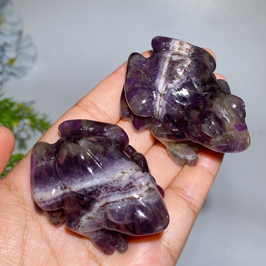 2.3" Dream Amethyst Frog Carving Crystal Healing Bulk Wholesale