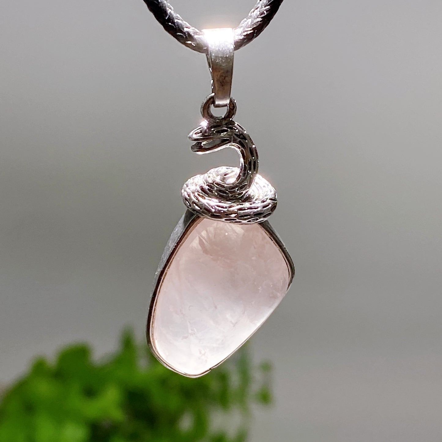 Crystal Pendant with Silver Snake Decor Crystal Healing Bulk Wholesale