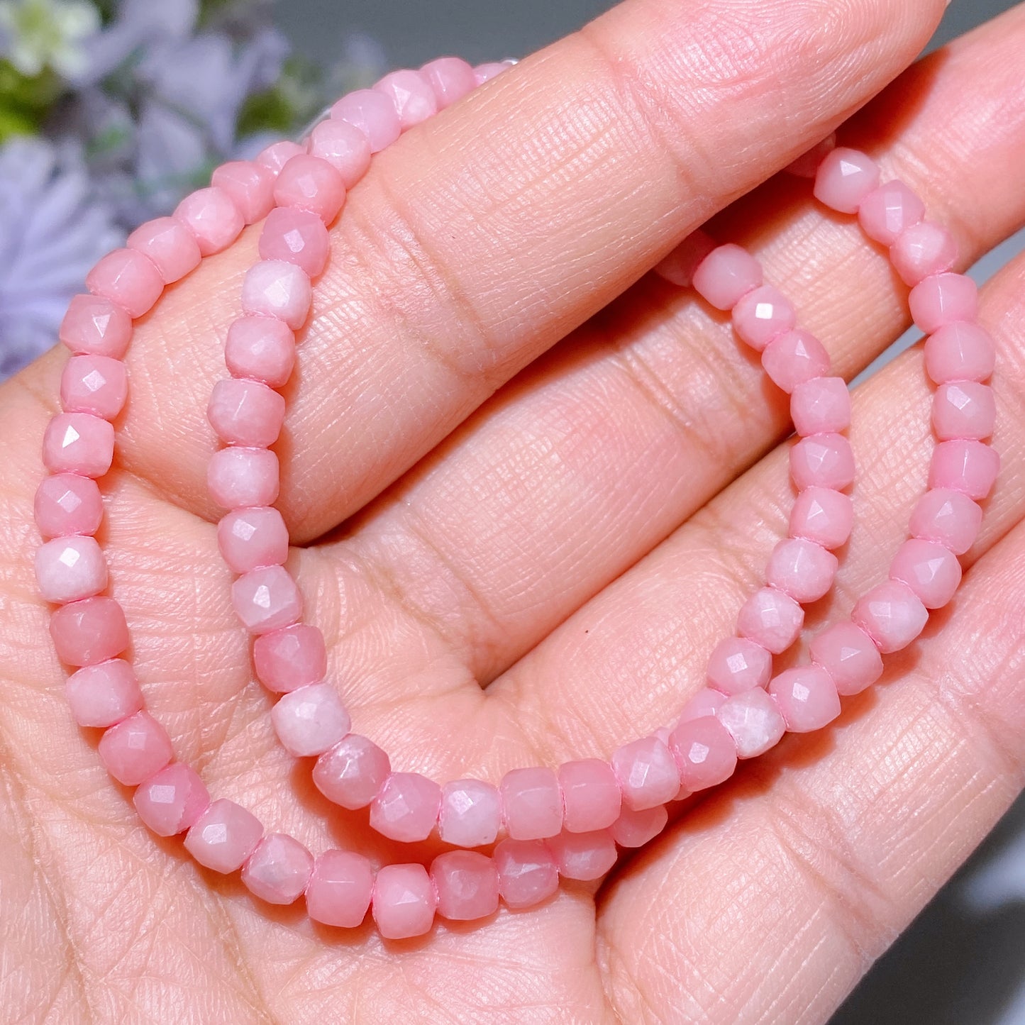 4mm Faceted Cube Crystal Bracelet Crystal Healing Bulk Wholesale