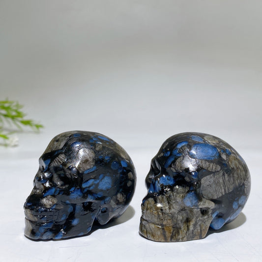 2.1" Blue Que Sera Skull Carving Crystal Healing Bulk Wholesale